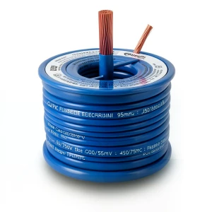 سلك نحاس شعر CU/PVC مقاس 95mm2، 450/750 فولت، أزرق | شركة كابلات جدة
