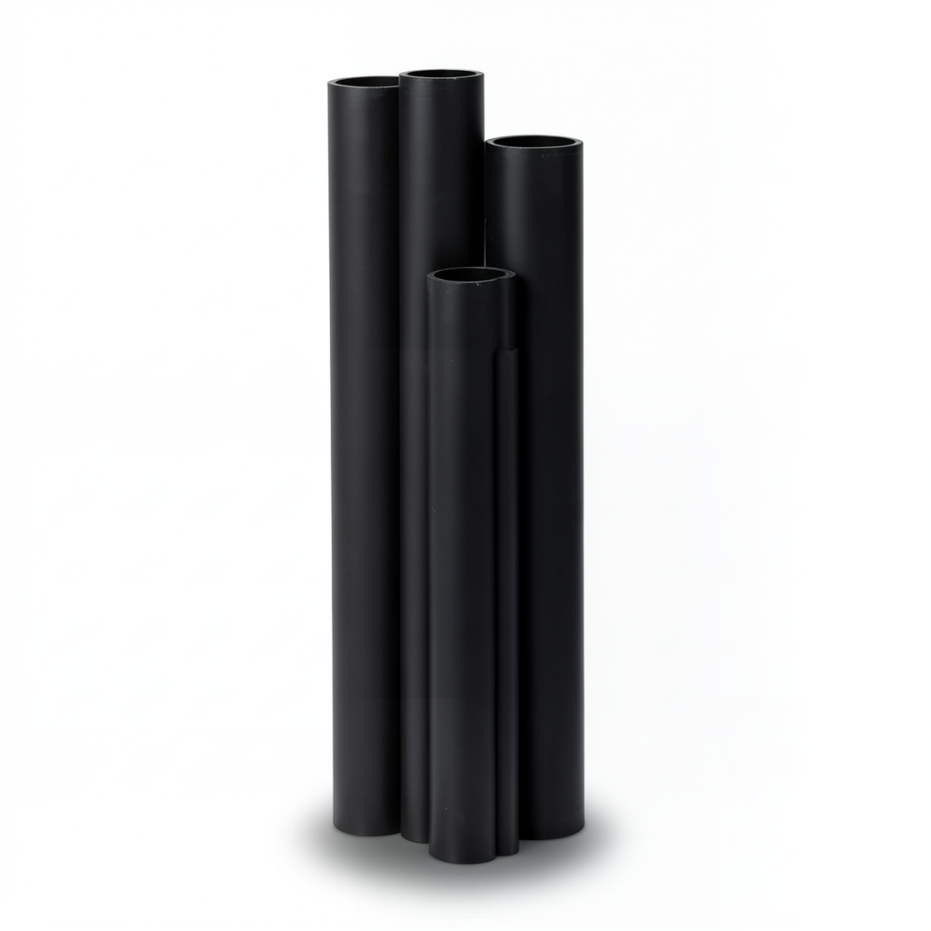 HDPE Plastic Pipe Pressure 16 Bar PE 80 Size 32 mm Thickness 3.6 mm Black