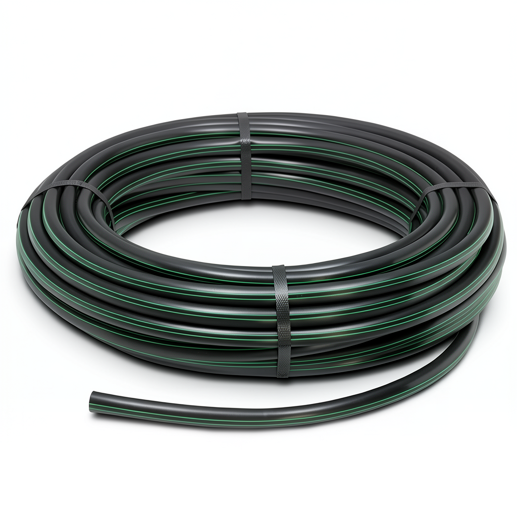 HDPE Plastic Coil Pipe Pressure 6.3 Bar PE 100 Size 90 mm Thickness 3.5 mm Black