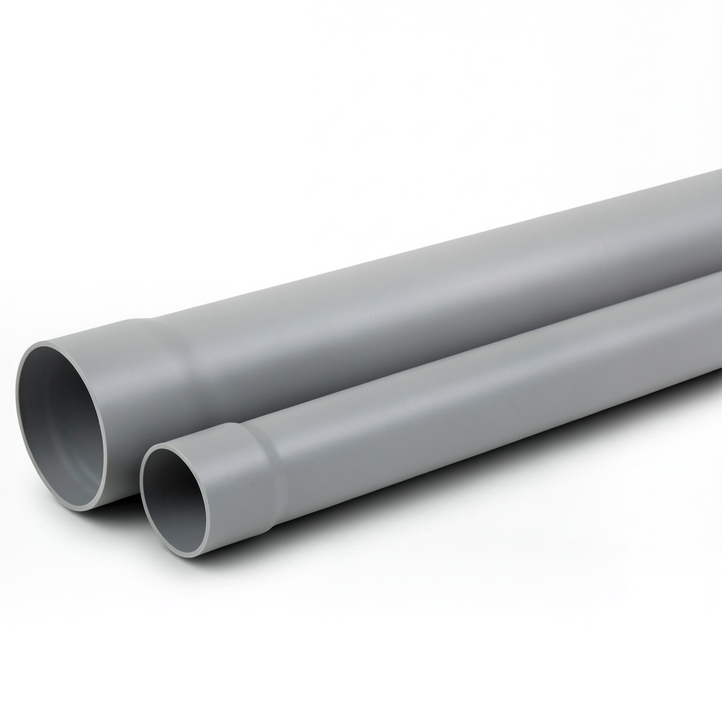 مواسير بلاستيك UPVC مقاس 3/4 إنش سمك 2.03 ملم ضغط 200 psi لون رمادي
