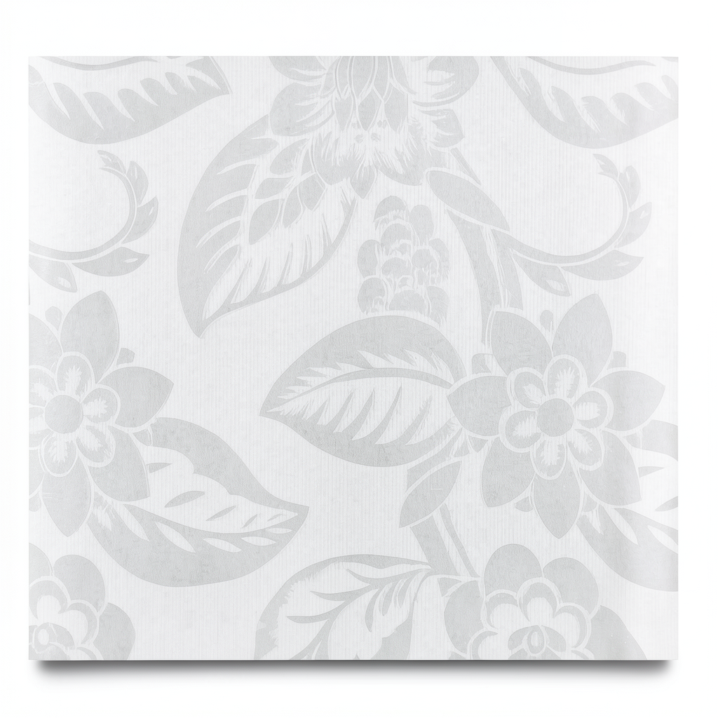 Italian Wallpaper Floral Design 10m x 1.06m Pale Gray