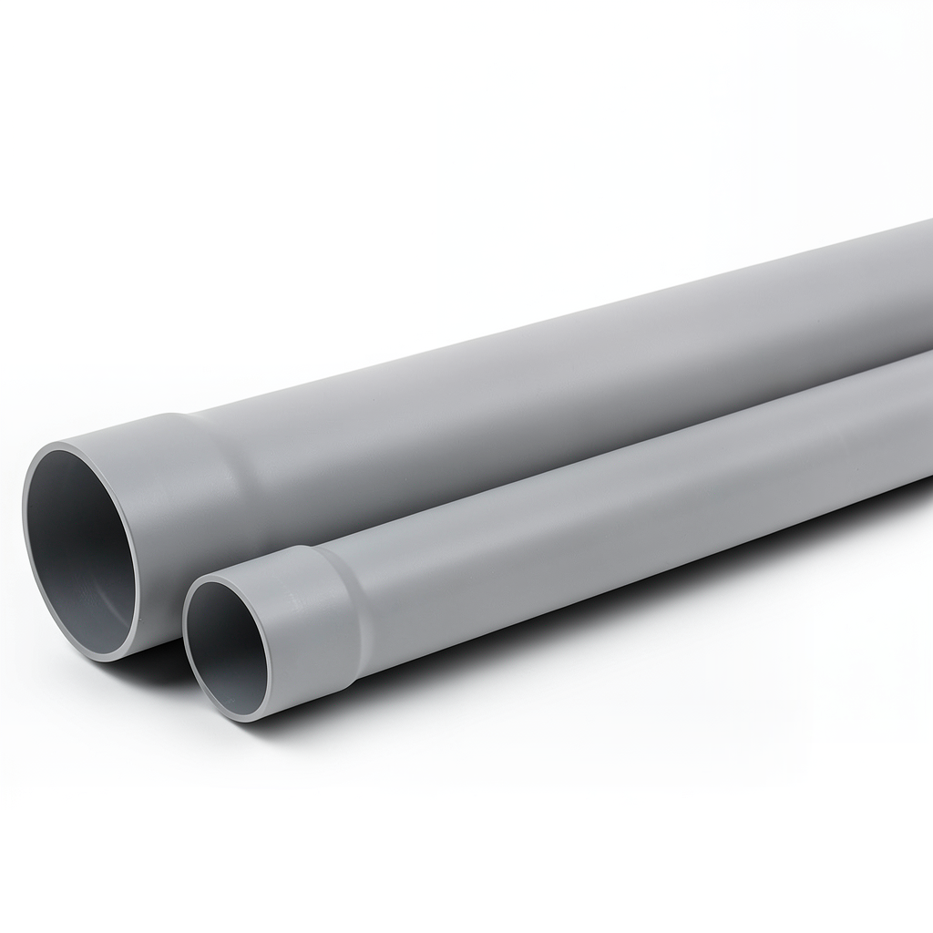 UPVC Pipe PN 200 psi Size 2 inch Thickness 3.38 mm Gray Color