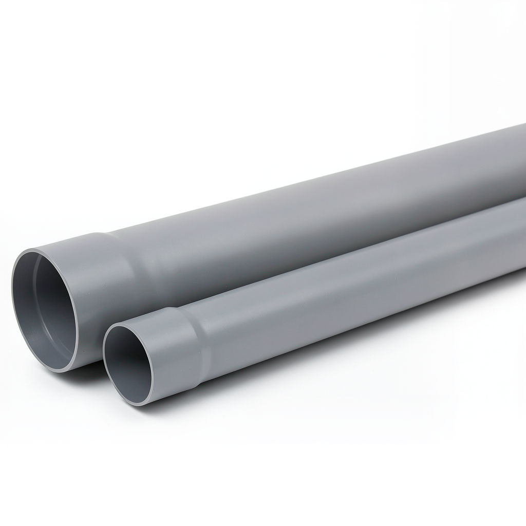 مواسير بلاستيك UPVC ضغط 200 psi مقاس 2 1/2 إنش سمك 4 ملم لون رمادي