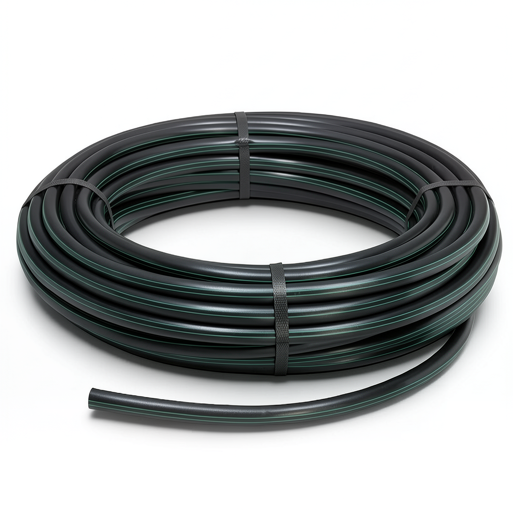 HDPE Plastic Pipe Pressure 6.3 Bar PE 100, 40 mm OD, 1.8 mm Thickness, Black Color