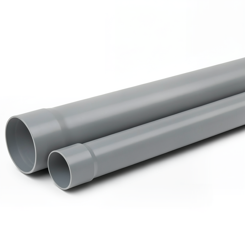 مواسير بلاستيك UPVC ضغط 250 psi مقاس 1 إنش سمك 2.46 مم لون رمادي