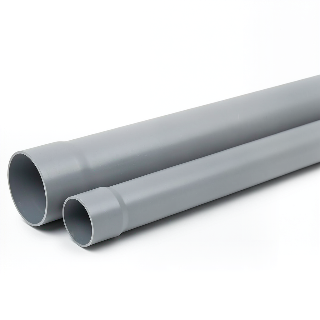 أنابيب بلاستيك UPVC ضغط 250 psi مقاس 1 1/2 إنش سمك 3.35 مم لون رمادي
