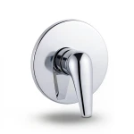 Concealed Shower Mixer Round Shape Chrome Color Single Line