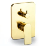 Shower Mixer Square Shape Gold Color Two Lines
