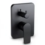 Shower Mixer Two Lines Square Shape Black Color