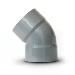 UPVC Plastic Elbow 45° Size 110 mm Gray Non Pressure
