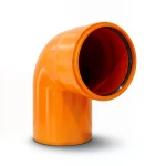 UPVC Plastic Elbow 87° Non Pressure Size 200 mm Orange