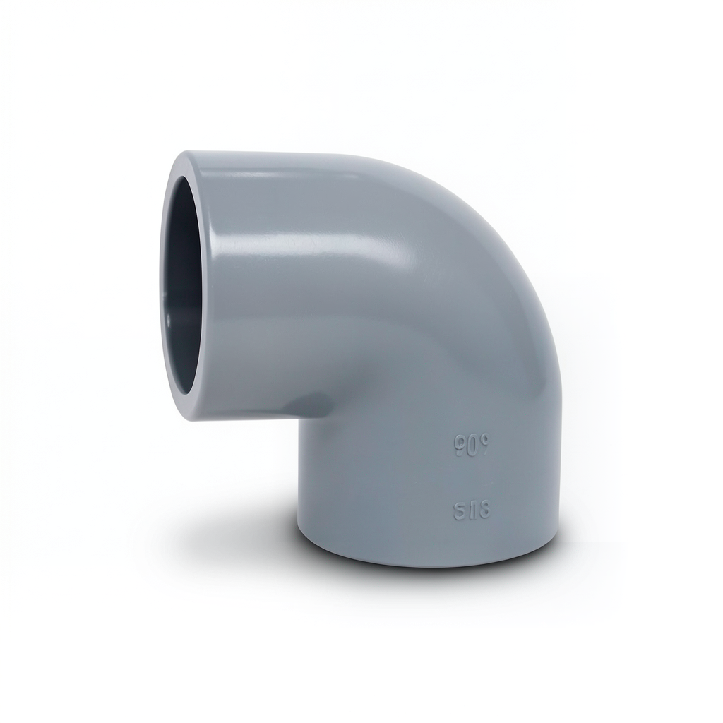 UPVC Plastic Elbow 90° Size 63 mm Gray