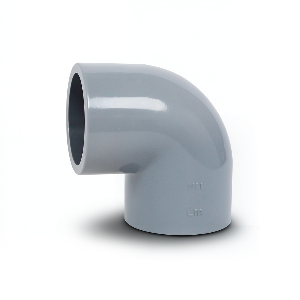 UPVC Plastic Elbow 90° Size 75 mm Gray