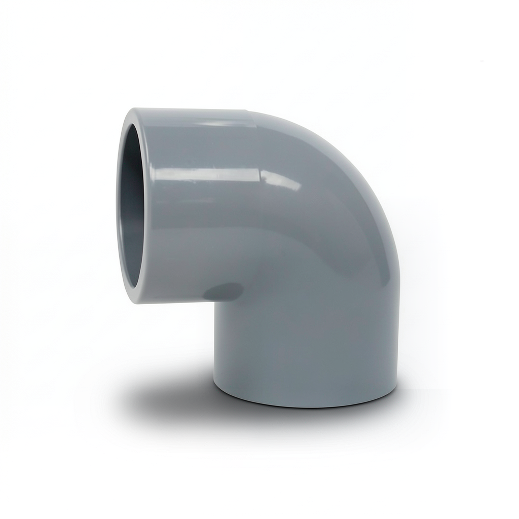 UPVC Plastic Elbow 90° Size 90 mm Gray