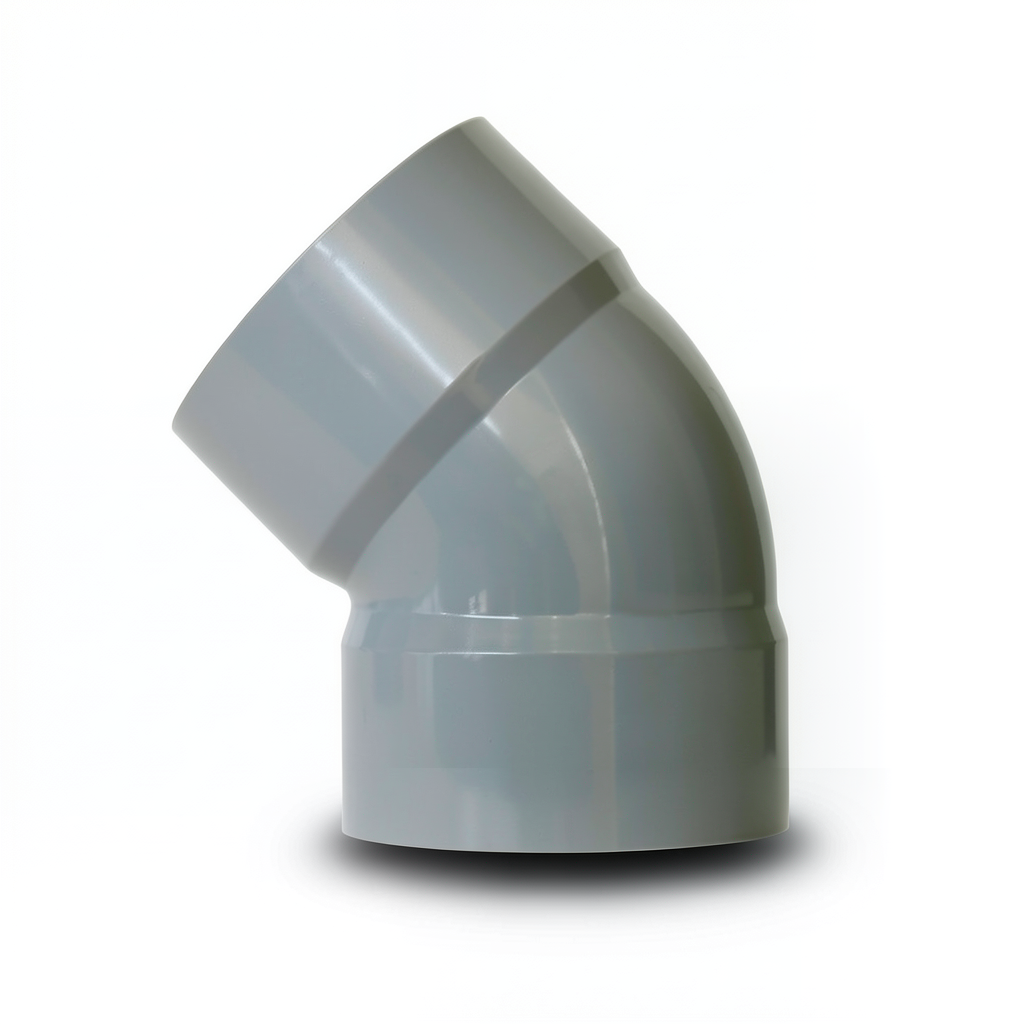 UPVC Plastic Elbow 45° Size 110 mm Gray Non Pressure