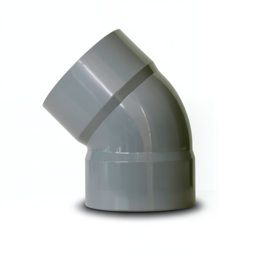 UPVC Elbow 45° Non Pressure Size 200 mm Gray | Al-Munif