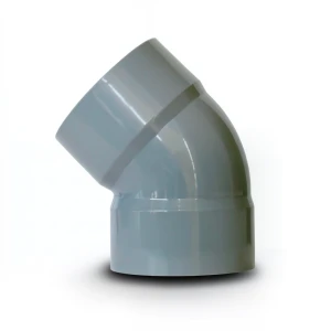 كوع بلاستيك UPVC زاوية 45° غير مضغوط مقاس 90 مم لون رمادي