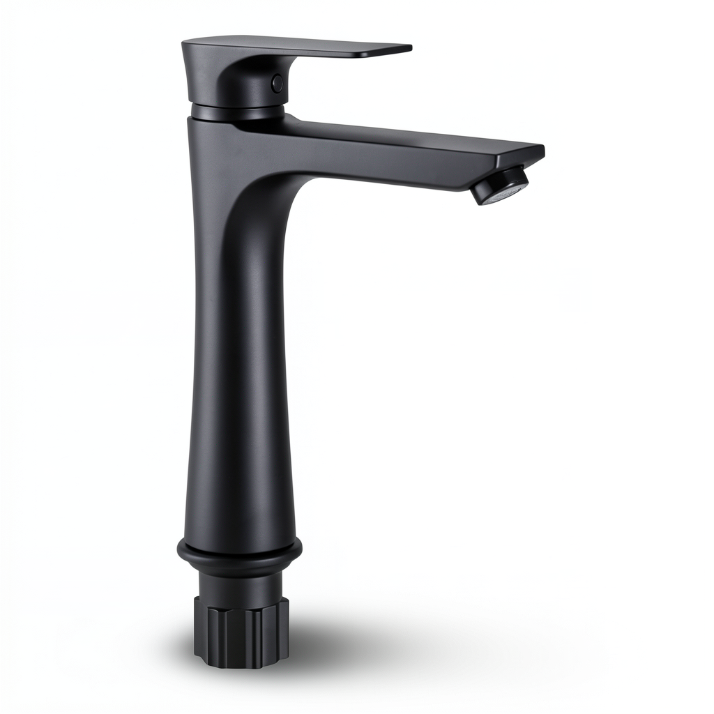 Automatic Middle Washbasin Mixer Brass, Black Color