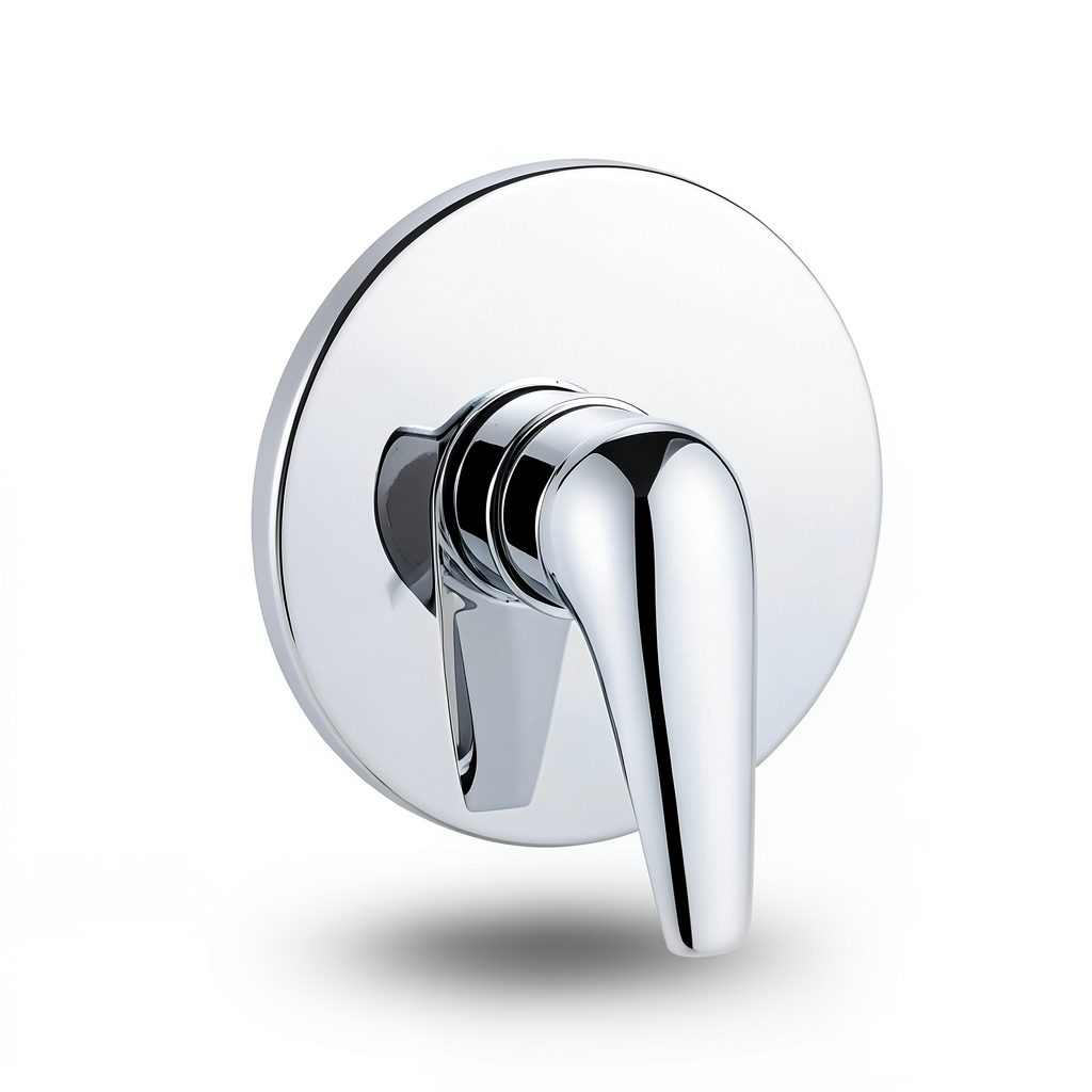 Concealed Shower Mixer Round Shape Chrome Color Single Line