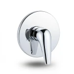 Concealed Shower Mixer Round Shape Chrome Color Single Line