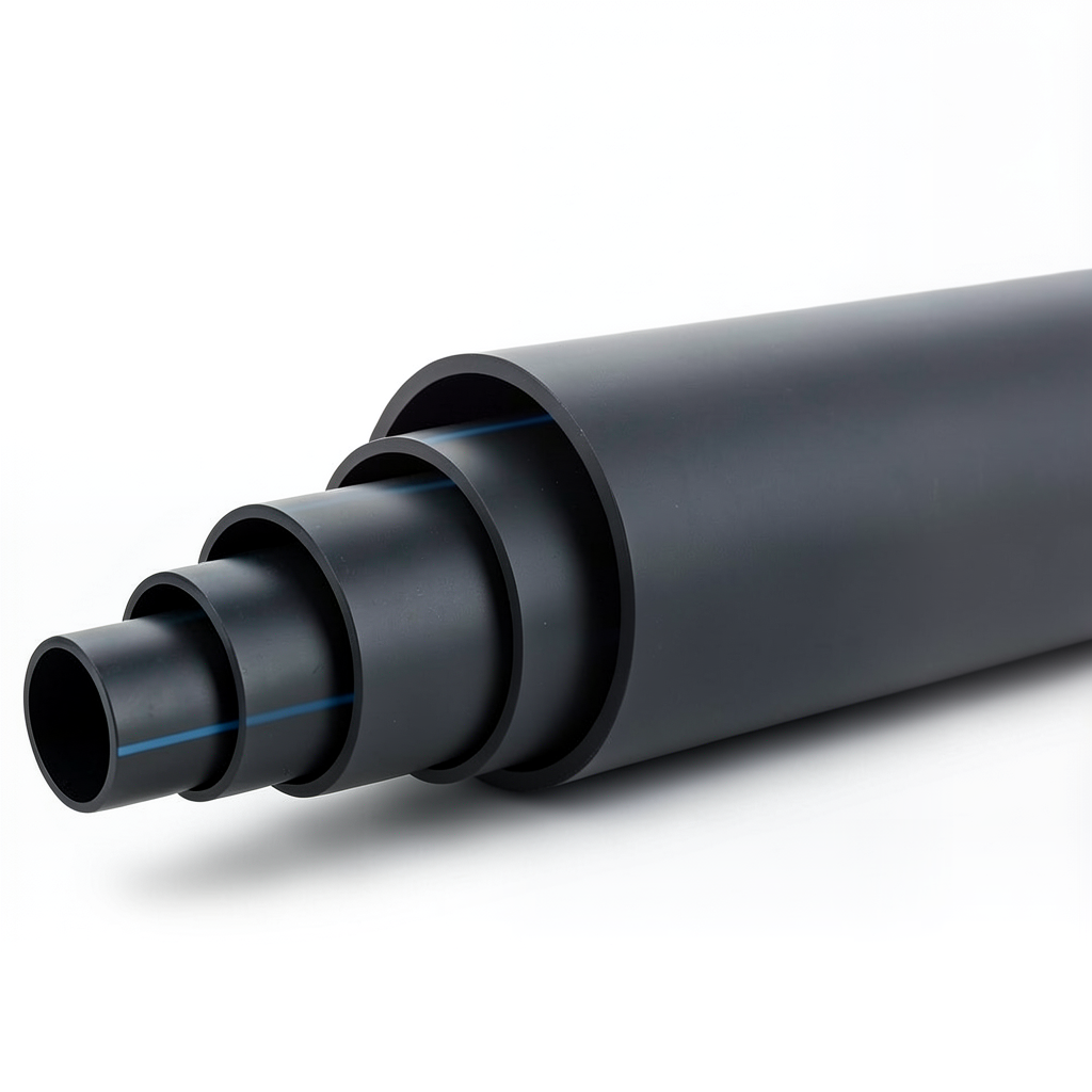 مواسير HDPE ضغط 3.2 بار PE 100 قطر خارجي 630 مم SDR 41 لون أسود