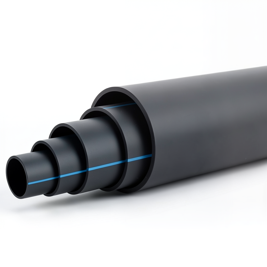 مواسير بلاستيك HDPE ضغط 4 بار PE 100 قطر 280 مم SDR 33 لون أسود
