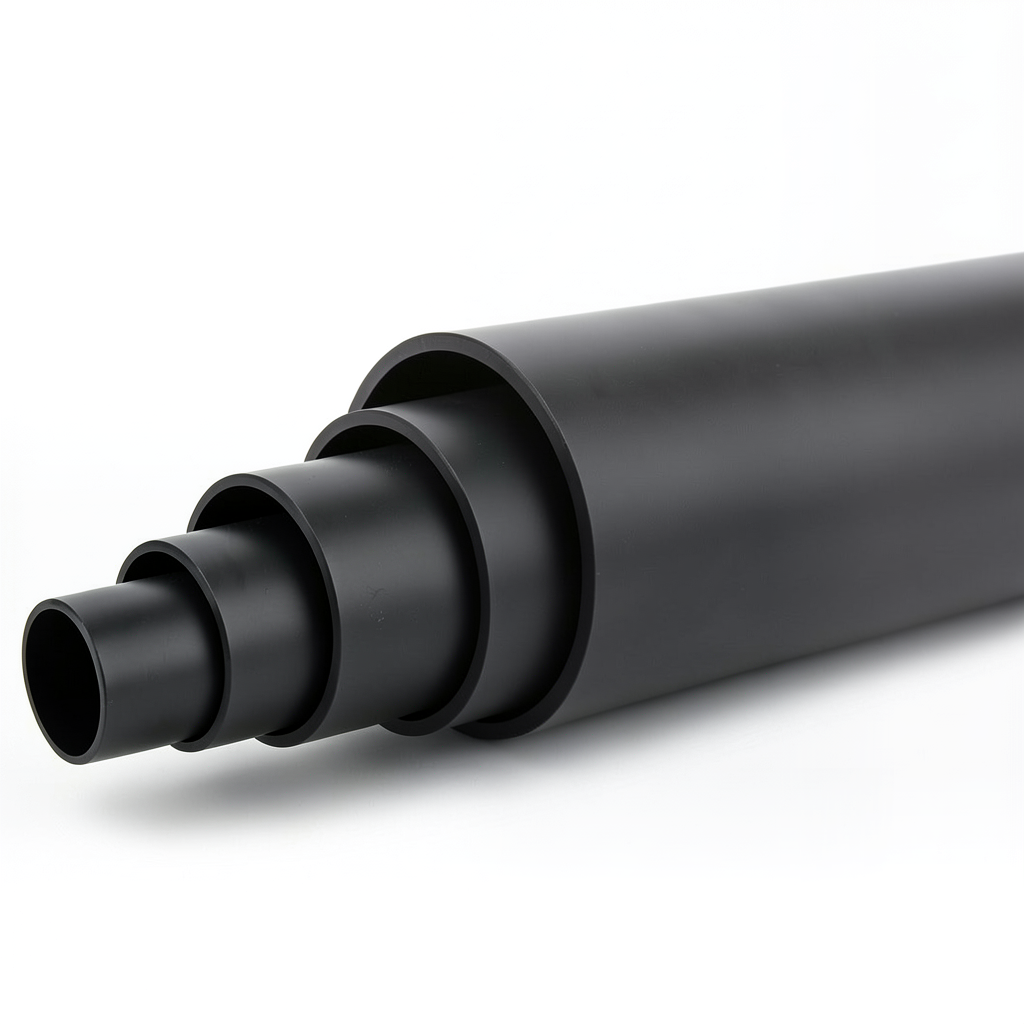 HDPE Pipe Nominal Pressure 4 Bar PE 100 OD 200 mm SDR 33 Black