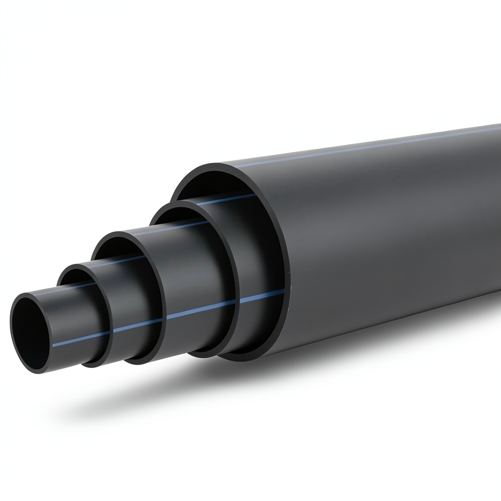 أنابيب بلاستيك HDPE ضغط 4 بار PE 100 قطر خارجي 315 مم SDR 33 لون أسود