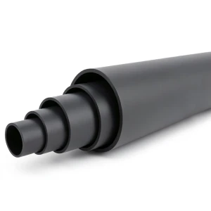 HDPE Polyethylene Plastic Pipe 4 Bar Pressure PE 100, 400 mm Diameter SDR 33, Black
