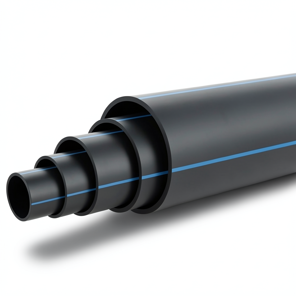 مواسير HDPE ضغط 9.9 بار PE 100 قطر خارجي 180 مم SDR 13.6 لون أسود