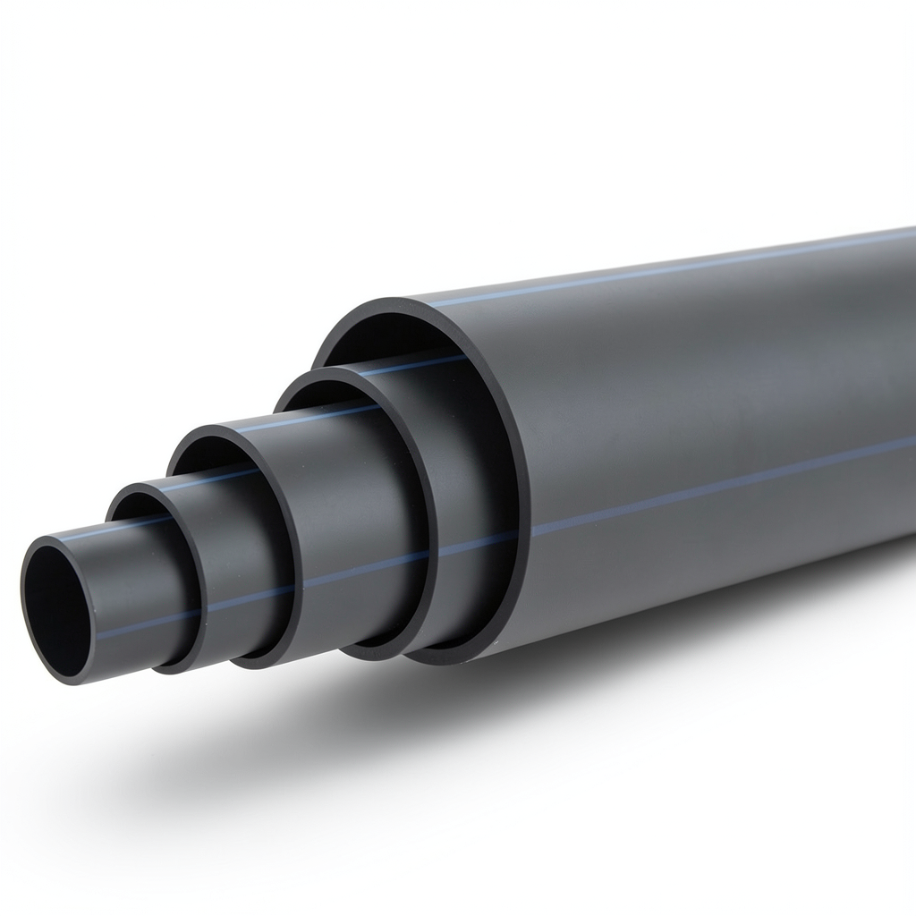 مواسير HDPE ضغط 4 بار PE 100 قطر خارجي 500 مم SDR 33 لون أسود