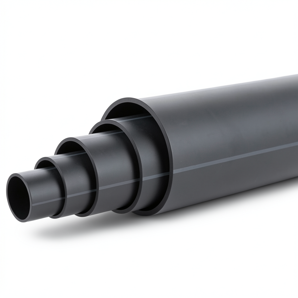 مواسير بلاستيك HDPE ضغط 4 بار PE 100 قطر خارجي 630 مم SDR 33 لون أسود