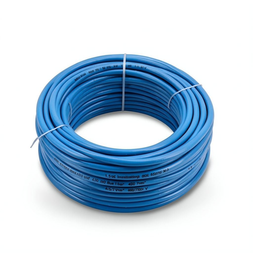 Single Core Solid Copper Cable PVC 70 ºC Insulation 1.5 mm² 450/750 Volt 300 Feet Blue | Al Fanar