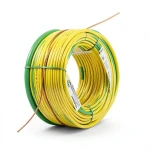 سلك نحاس مصمت احادى النواة معزول PVC 70º مقاس 1.5 مم² 450/750 فولت طول 300 قدم أصفر مع أخضر | شركة الفنار