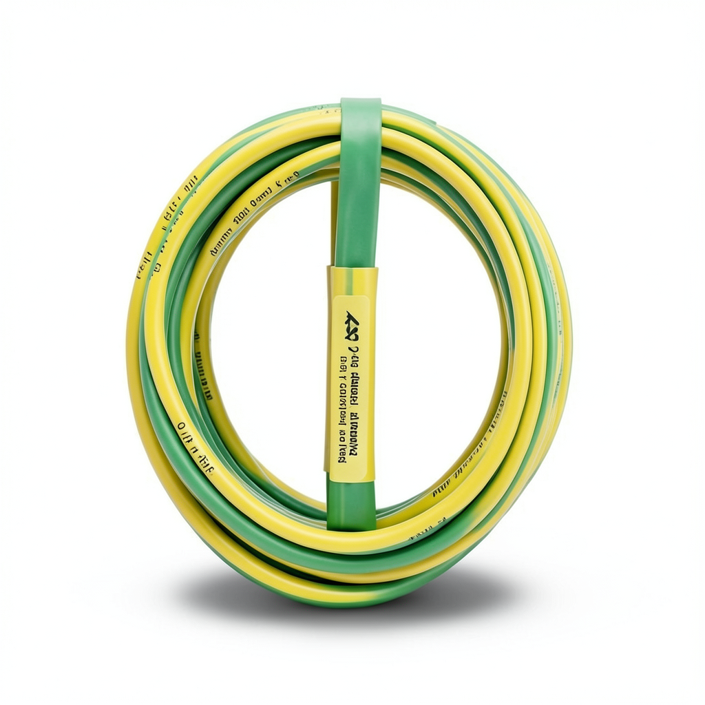 سلك نحاس مصمت مقاوم للحراره احادى النواة معزول PVC 90º مقاس 2.5 مم² 450/750 فولت طول 300 قدم أصفر مع الأخضر | شركة الفنار