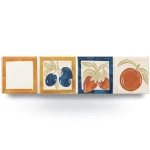 Walls Ceramic Tiles Size 2.3x2.3 cm, Listel Fruit Warm Color
