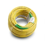 سلك نحاس مصمت مقاوم للحراره احادى النواة معزول PVC 90º 4 مم² 450/750 فولت 300 قدم اصفر مع الاخضر | شركة الفنار