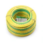 سلك نحاس مصمت مقاوم للحراره احادى النواة معزول PVC 90º 6 مم² 450/750 فولت 300 قدم اصفر مع الاخضر | شركة الفنار