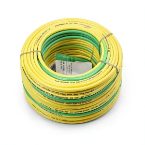 سلك نحاس مصمت مقاوم للحراره احادى النواة معزول PVC 90º 6 مم² 450/750 فولت 300 قدم اصفر مع الاخضر | شركة الفنار