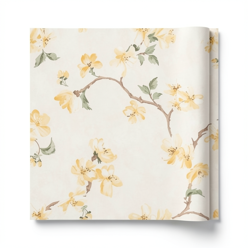 American Floral Wallpaper 10 m x 0.53 m Light Beige, Model FF50003