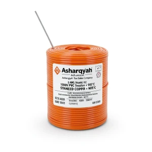 3 AWG 1C Stranded Tinned Copper Wire, 1000V PVC Insulation +105°C Orange, 500ft | Asharqiyah Cables Company for Industry