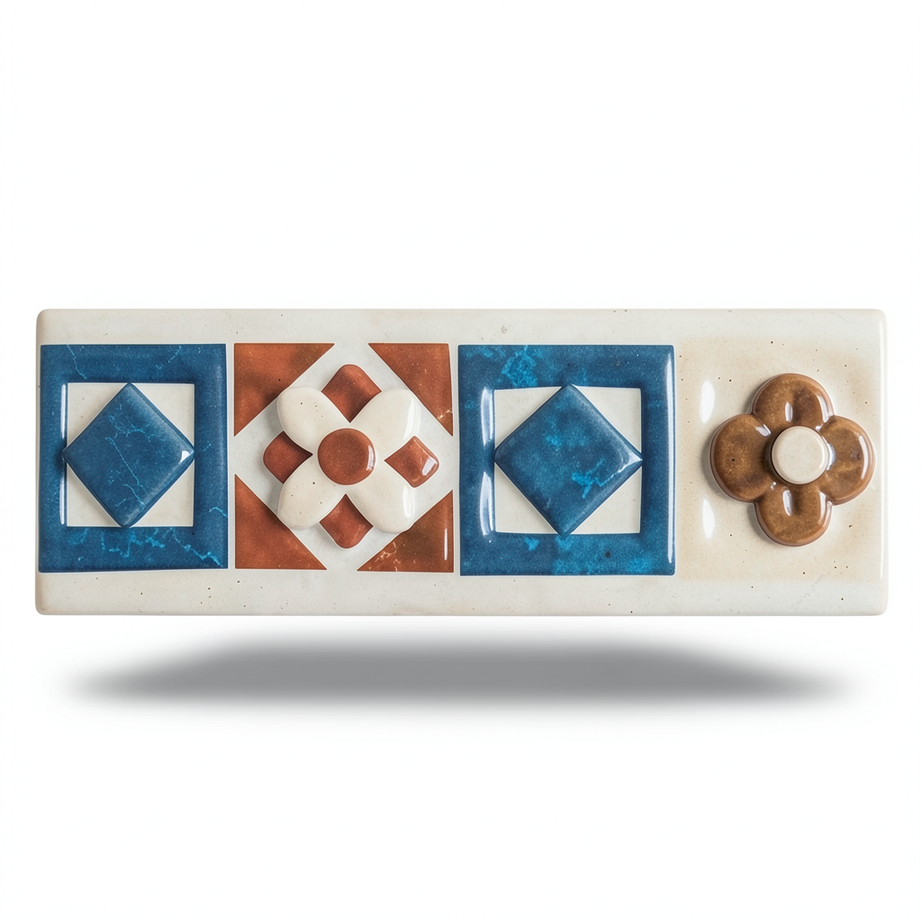 Ceramics Walls Size 6x20 cm, Listel Geometric Warm Color