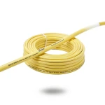 سلك نحاس مصمت مقاوم للحراره احادى النواة معزول PVC 90º مقاس 4 مم² 450/750 فولت 300 قدم اصفر | شركة الفنار