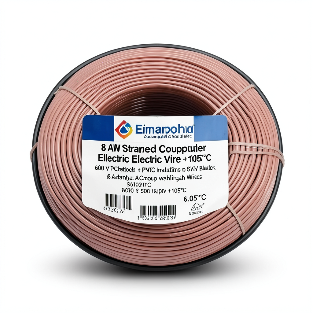 سلك كهرباء 8 AWG نحاس مجدول جهد 600 فولت عزل PVC +105°C اسود | شركة كابلات الشرقية للصناعة