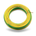 سلك نحاس مصمت مقاوم للحراره احادى النواة معزول PVC 90º مقاس 2.5 مم² 450/750 فولت طول 300 قدم أصفر مع الأخضر | شركة الفنار