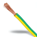 سلك تأريض نحاس شعر CU/PVC مقاس 50 مم2، 450/750 فولت، اخضر/اصفر