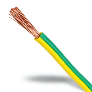 سلك تأريض نحاس شعر CU/PVC مقاس 50 مم2، 450/750 فولت، اخضر/اصفر