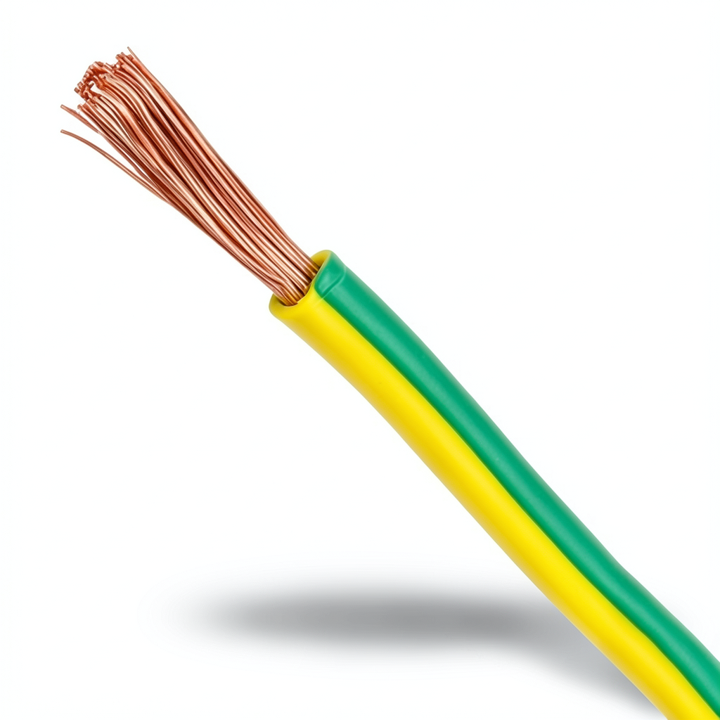 سلك تأريض نحاس شعر CU/PVC مقاس 50 مم2، 450/750 فولت، اخضر/اصفر