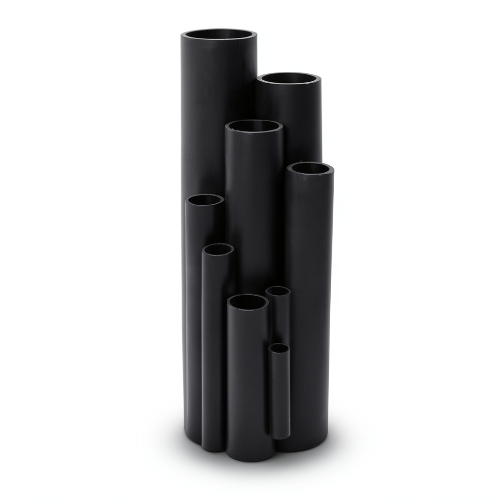 انابيب HDPE ضغط 6 بار PE 80 قطر خارجي 280 mm سمك 12.8 mm لون اسود