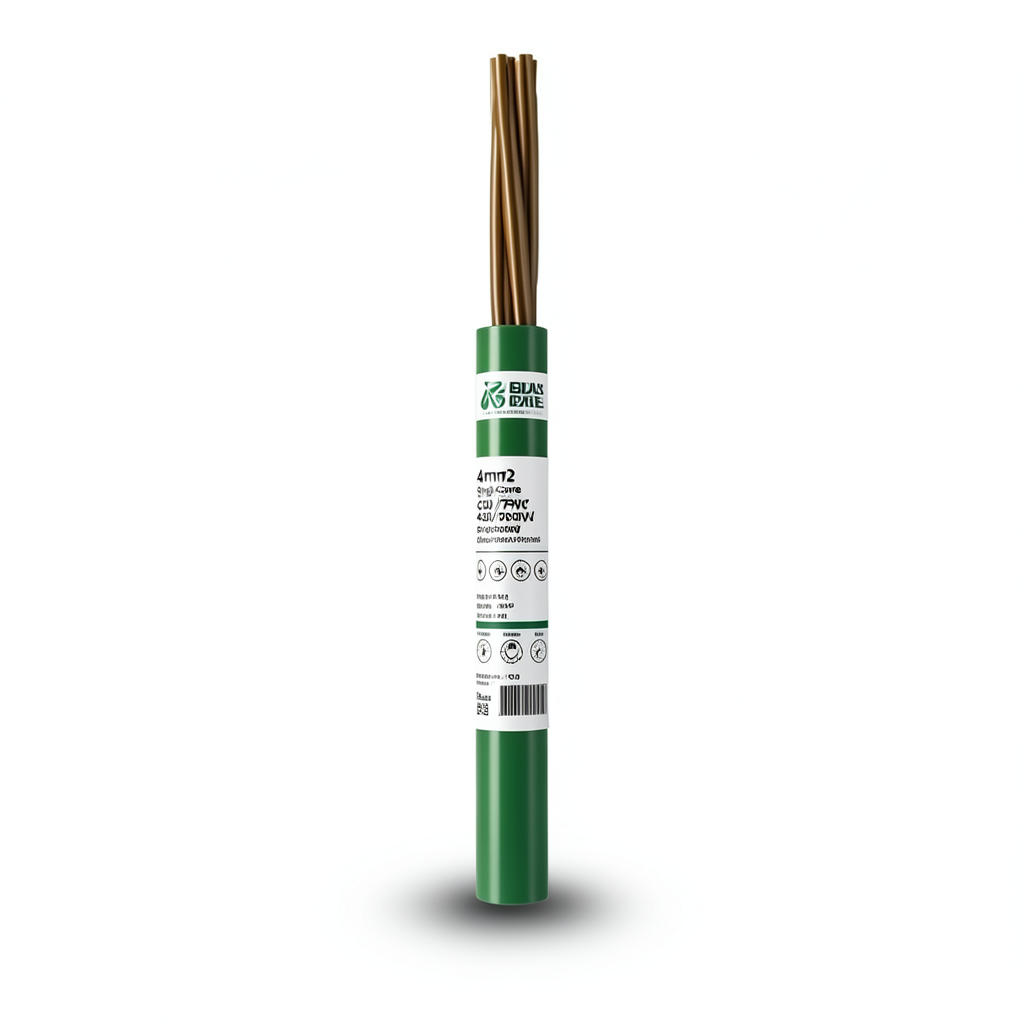 4mm2 Single Core Flexible Electrical Wire CU/PVC, 450/750V, Green Color | Jeddah Cables Company